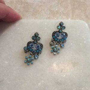 Kirks folly silver and blue beaded earrings.
